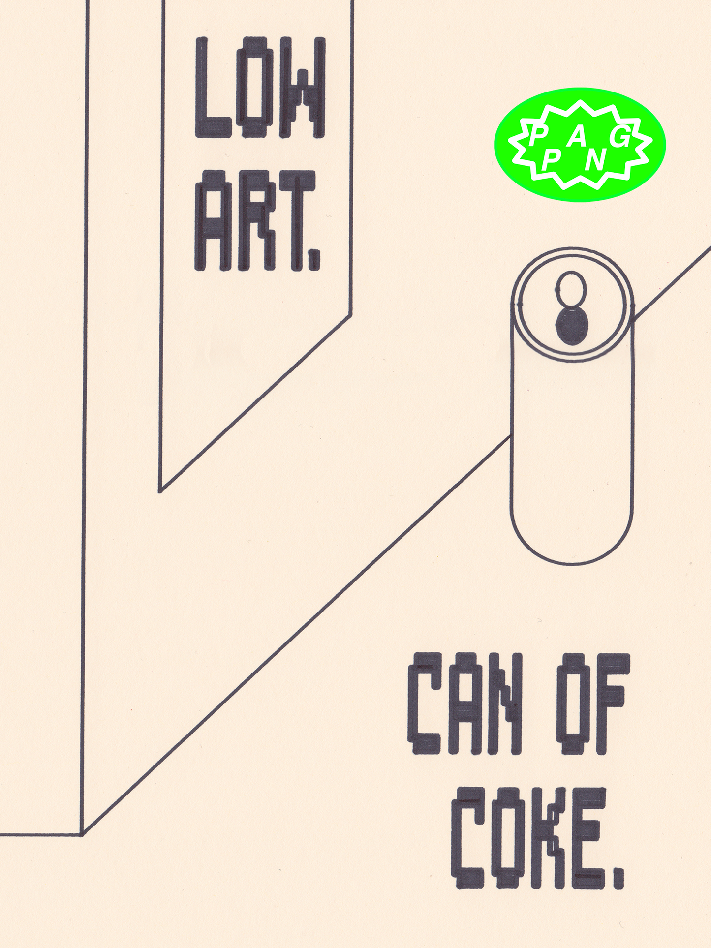'HIGH ART>>LOW ART>>CAN OF COKE' Drawing